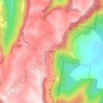 Beechmont topographic map, elevation, terrain