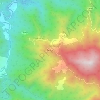 Tardam topographic map, elevation, terrain