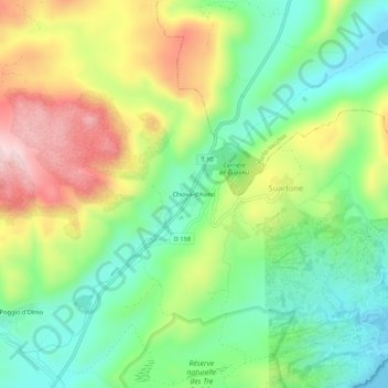 Chiova-d'Asino topographic map, elevation, terrain