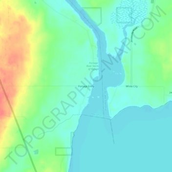 Portage Entry topographic map, elevation, terrain