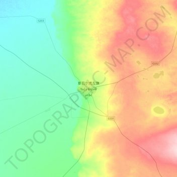 New Barag Left Banner topographic map, elevation, terrain