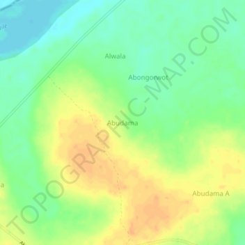 Abudama topographic map, elevation, terrain