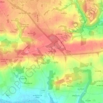Kermaria topographic map, elevation, terrain