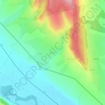 Dănila topographic map, elevation, terrain