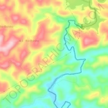 Quatro e Meio topographic map, elevation, terrain