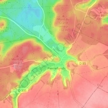 Saint-Ladre topographic map, elevation, terrain