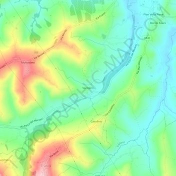 Vecciano topographic map, elevation, terrain