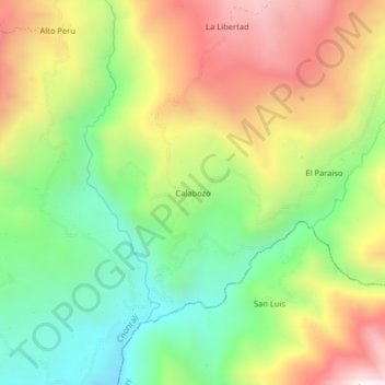 Calabozo topographic map, elevation, terrain