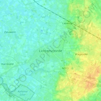 Lichtenvoorde topographic map, elevation, terrain