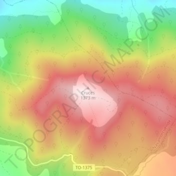 Cruces topographic map, elevation, terrain
