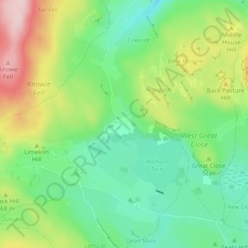 Water Houses topographic map, elevation, terrain