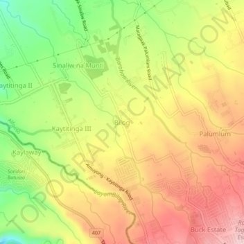 Bilog topographic map, elevation, terrain