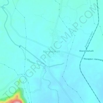 Marandahalli topographic map, elevation, terrain