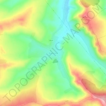 Aruncuta topographic map, elevation, terrain
