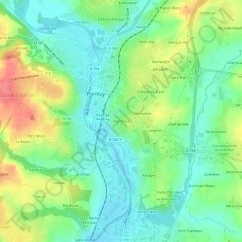 Kerimaux topographic map, elevation, terrain