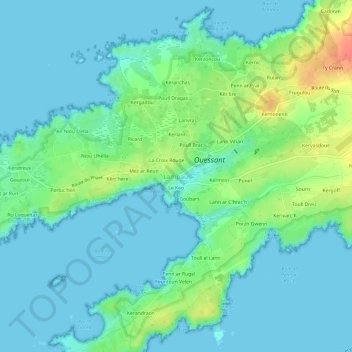 Lampaul topographic map, elevation, terrain