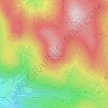 Dreitannenriegel topographic map, elevation, terrain