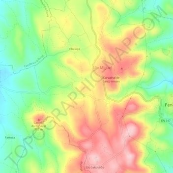 Espinheiro topographic map, elevation, terrain