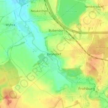 Benndorf topographic map, elevation, terrain