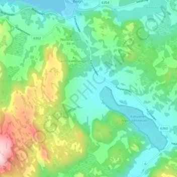 Skavdalen topographic map, elevation, terrain
