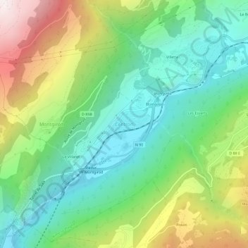 Centron topographic map, elevation, terrain