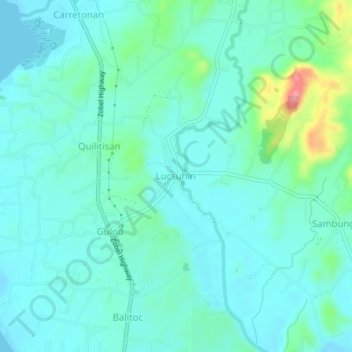 Lucsuhin topographic map, elevation, terrain