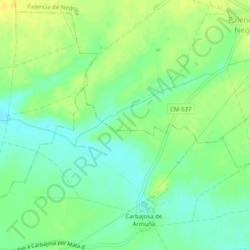Senos topographic map, elevation, terrain