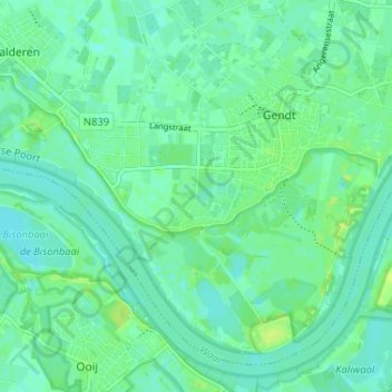 Kommerdijk topographic map, elevation, terrain