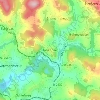 Höhenberg topographic map, elevation, terrain