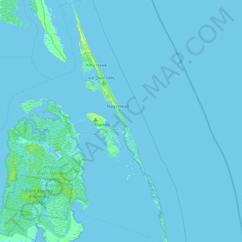 Nags Head Island topographic map, elevation, terrain