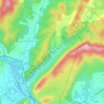 Les Gypières topographic map, elevation, terrain