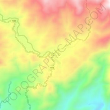 Calaocan topographic map, elevation, terrain