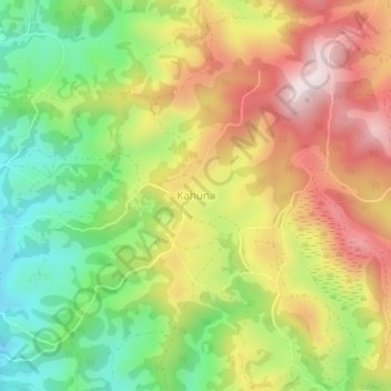 Kahuna topographic map, elevation, terrain