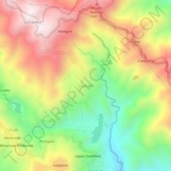 Loacan topographic map, elevation, terrain