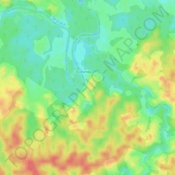 Colombo topographic map, elevation, terrain