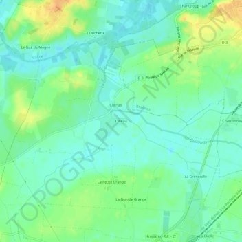L'Illeau topographic map, elevation, terrain