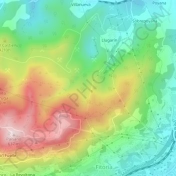 Los Trapones topographic map, elevation, terrain