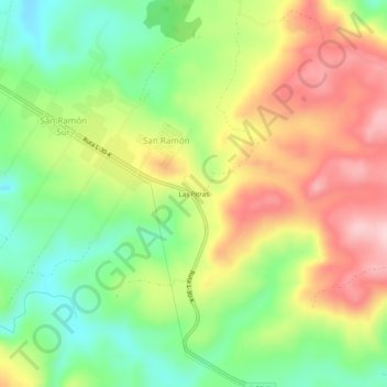 Las Pitras topographic map, elevation, terrain