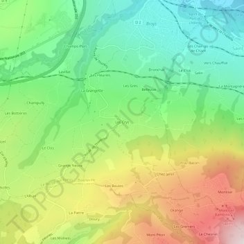 Les Crys topographic map, elevation, terrain