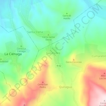 San Pedro topographic map, elevation, terrain