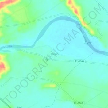 Ocoña topographic map, elevation, terrain