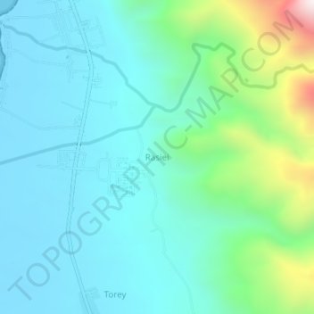 Rasiei topographic map, elevation, terrain