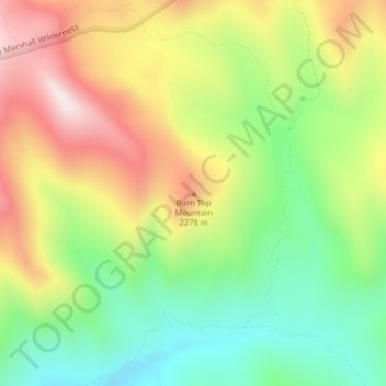 Burn Top Mountain topographic map, elevation, terrain