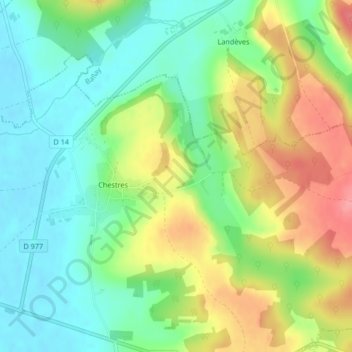 Melier topographic map, elevation, terrain