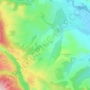 Mașca topographic map, elevation, terrain