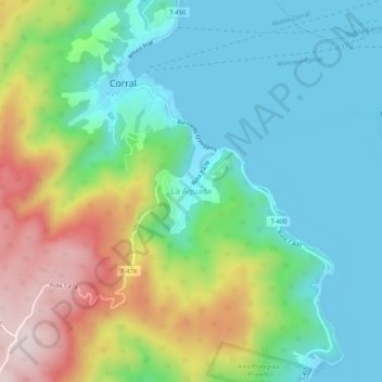 La Aguada topographic map, elevation, terrain
