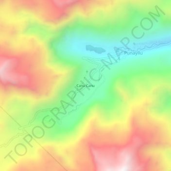 Canu Canu topographic map, elevation, terrain