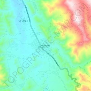 Mairana topographic map, elevation, terrain