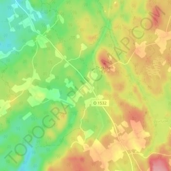 Uddared topographic map, elevation, terrain