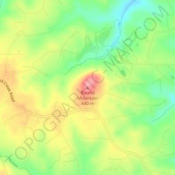 Round Mountain topographic map, elevation, terrain